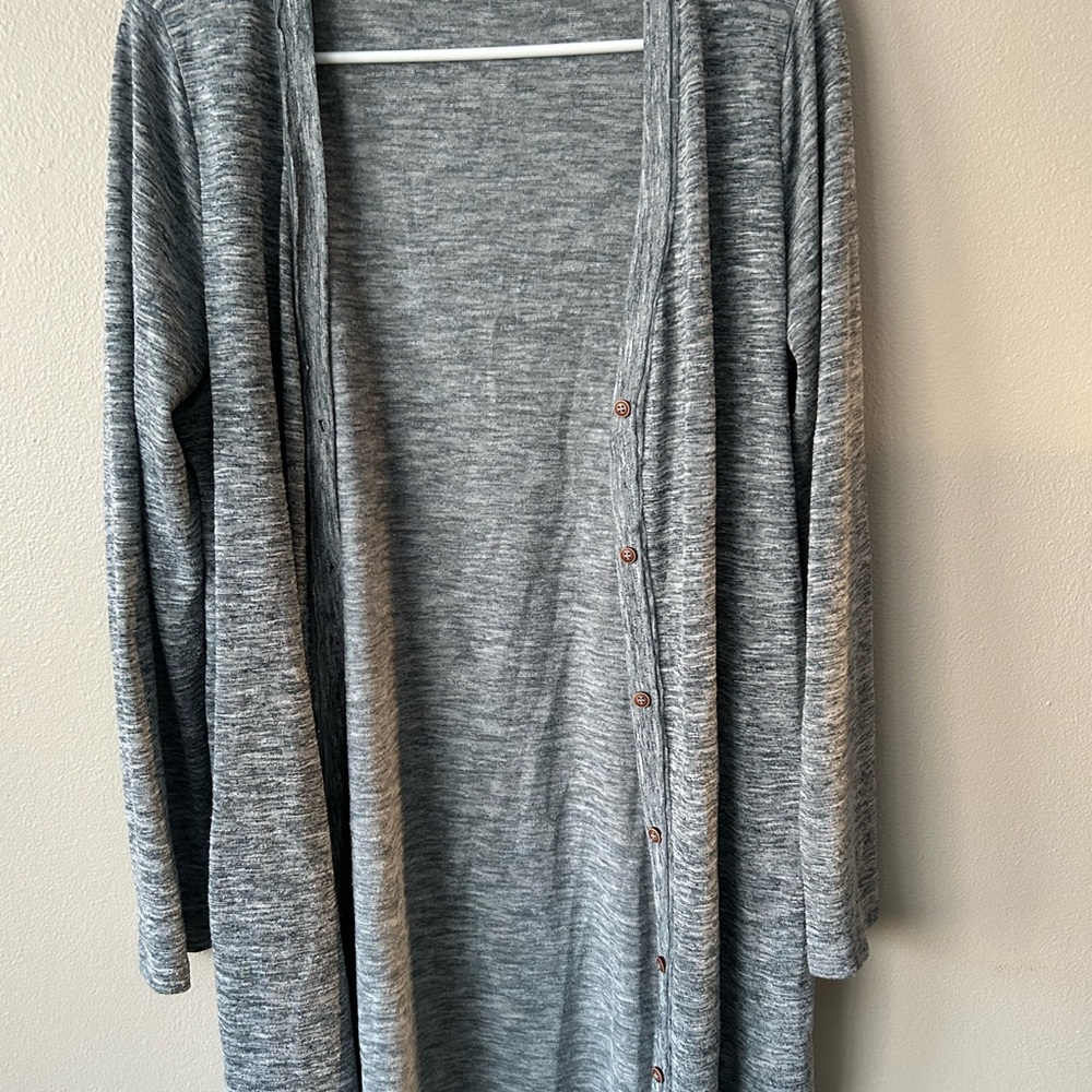 LA MIEL Gray Long Cardigan Sweater